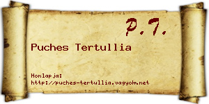 Puches Tertullia névjegykártya